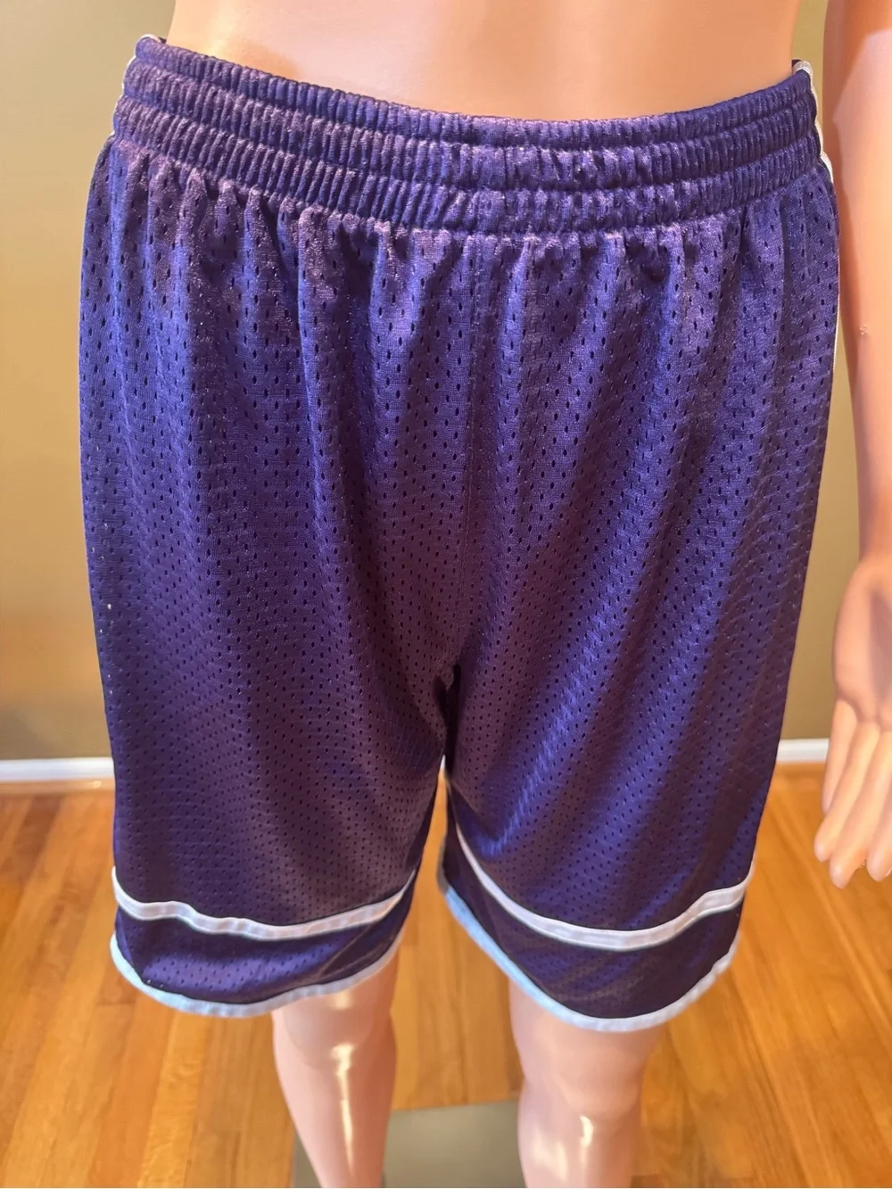 Youth Champion Purple Mesh Athletic Shorts with White Trim